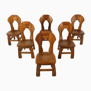 Brutalistische Vintage Esszimmerstühle, 1960er, 6er Set