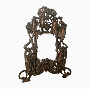 Cadre Photo Rococo Classique Victorien en Laiton, 19ème Siècle