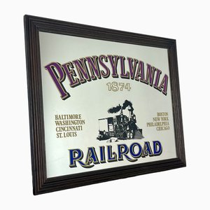 Pennsylvania Railroad Company Advertising Mirror, Trains and Rail Stations, American Transport Picture, 1874