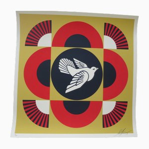 Shepard Fairey (Obey), Dove Geometric Jaune, 2017, Siebdruck