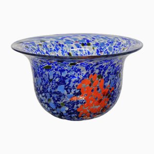 Blue Mottled Glass Bowl by Ulrica Hydman-Vallien for Kosta Boda, 1970s