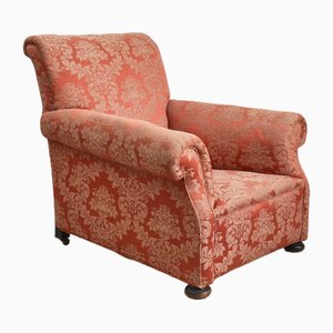 Butaca antigua de asiento profundo con brazos Scroll, años 20