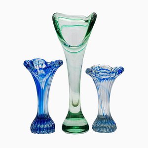 Vasen aus Muranoglas, Italien, 1970, 3er Set