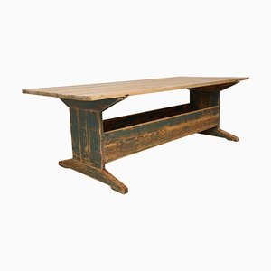 Large Antique Swedish Dining Table in Pine