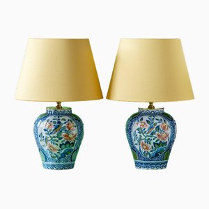 Lampes de Bureau Delft Chinoiserie par Royal Tichelaar Makkum, Set de 2