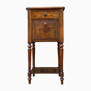 Antique Nightstand in Walnut and Marble, 1850