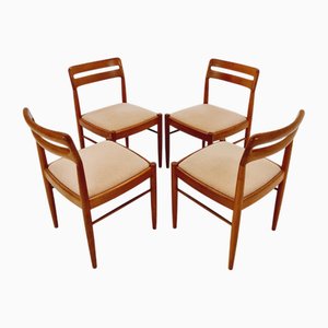 Danish Teak Dining Chairs with Original Fabric by H. W. Klein for Bramin, 1960s, Set of 4