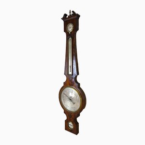 19th-Century Barometer & Fahrenheit Thermometer in Mahogany Case