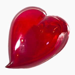 Scultura a forma di cuore rosso in vetro di Murano di YourMurano