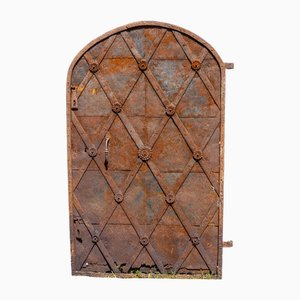 19th Century Iron Door with Arched Finish