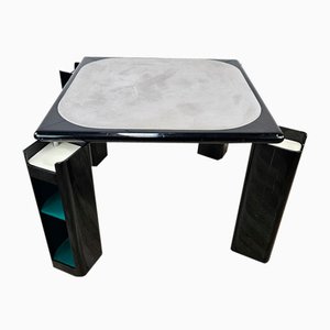 Vintage Game Table in Grey Fabric attributed to Pierluigi Molinari for Pozzi Milano, 1970s