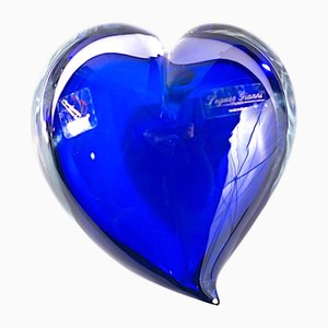 Cuore blu in vetro di Murano soffiato a mano di YourMurano