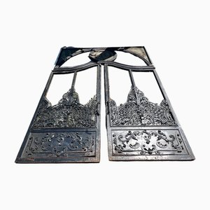 Large Late 19th Century Wrought Iron Portal with Glazed Double Doors, France