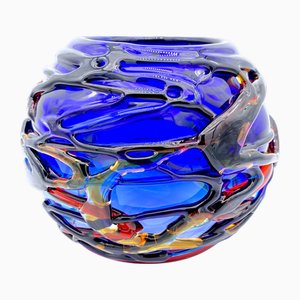Round Blue Vase from YourMurano
