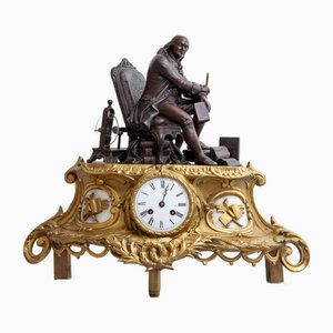 Kaminuhr mit Sitz von Benjamin Franklin, 20. Jh., Frankreich