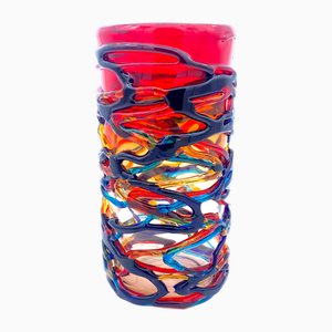 Red Cylindrical Vase in Murano Glass from YourMurano