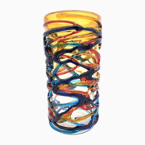 Amber Cylindrical Vase in Murano Glass from YourMurano