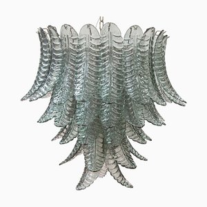 Großer Hängeleuchter mit Grünen Blättern aus Muranoglas, 1990er