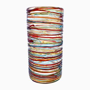 Handgefertigte zylindrische Vase aus Muranoglas von YourMurano