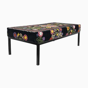 Suzani Covered Bench Handmade Ottoman, Anatolian