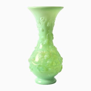 Green Opaline Glass Vase, 1890s
