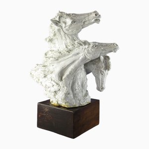 Costanzo Mongini, Estatua de caballos, años 50, Porcelana