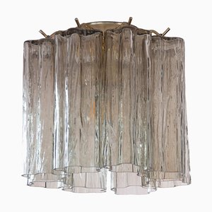 Lampada da soffitto piccola in vetro di Murano fumé, anni '90