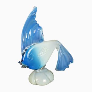 Blue and White Murano Glass Fish Ornament, 20th Century