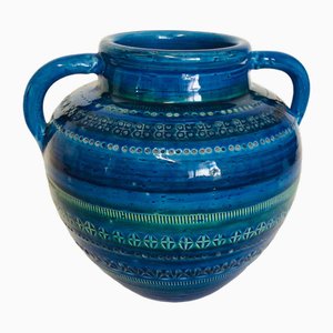 Vase Rimini Blu Series by Aldo Londi for Ceramiche Flavia Montelupo, 1970s