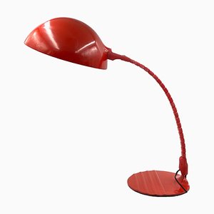 Bright Red Flex Cap Mod. 660 Table or Desk Lamp by Elio Martinelli for Martinelli Luce, Italy, 1972