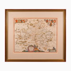 Mapa del condado holandés Buckinghamshire - Bedfordshire de Janssonius