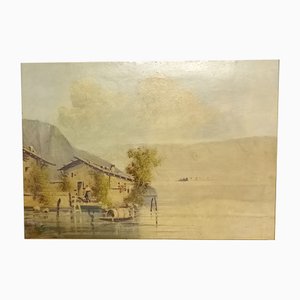 La Rocca Di Agera, 1900, Oil on Board, Framed