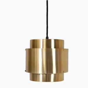 Lampada a sospensione color oro di Jo Hammerborg, Danimarca, anni '60