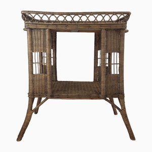 Chariot de Serveur en Osier et Rotin, 1890s