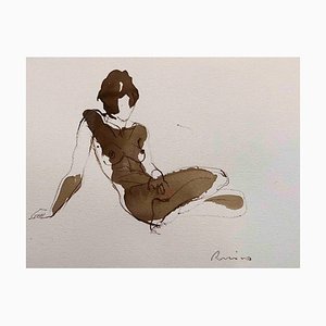 Serhiy Reznichenko, Nude Sketch, 21st Century, Watercolor