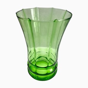 Large Green Uranium Glass Vase, Late 1930s