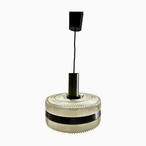 Mid-Century Scandinavian Pendant Light with Acrylic Optical Shade, 1960