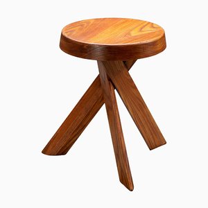 S13A Hocker aus Ulmenholz, Pierre Chapo zugeschrieben, Frankreich, 1970er