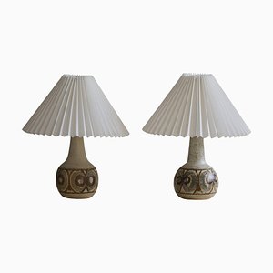Lámparas de mesa danesas modernas de cerámica de Søholm, años 70. Juego de 2