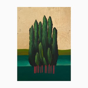 Cypresses Arguing About the Byzantine Empire, 2024, Mixed Media