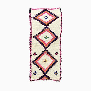 Tappeto vintage Beni Ouarain berbero con motivo classico a rombi