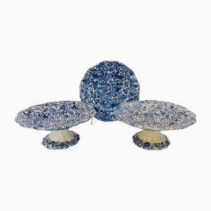 Servizio di 9 piatti con due alzate in ceramica di Eredi Imoda, Torino, metà del XIX secolo, set di 11