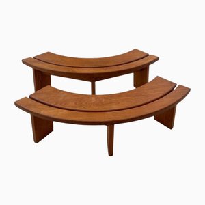 Set of S38 Benches in Elm by Pierre Chapo, 1970s