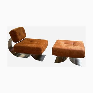 Set of Alta Armchair with Ottoman by Oscar Niemeyer, 1970s