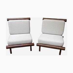 Niedrige La Cachette Stühle von Charlotte Perriand für Les Arcs, 1960er, 2er Set