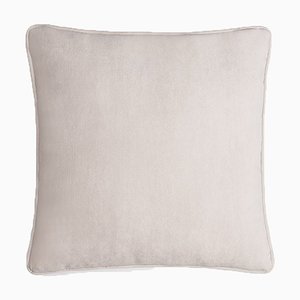 Housse de Coussin Happy Frame en Velours Blanc par LO Decor