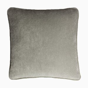 Housse de Coussin Happy Frame en Velours Gris Clair par LO Decor