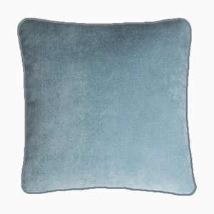 Housse de Coussin Happy Frame en Velours Bleu Clair par LO Decor