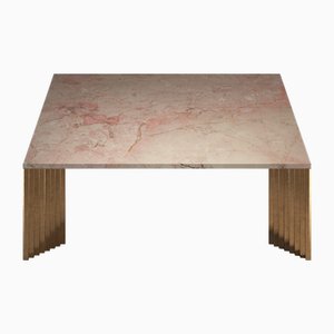 Piero Coffee Table with Cast Bronze Legs and Pink Rosa Tea Marble Top by Fred & Juul