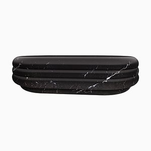Chloe Curvy Oval Coffee Table in Sculpted Black Marquina Marble by Fred & Juul